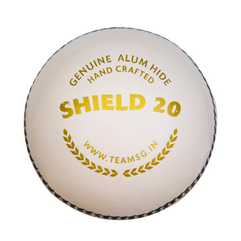 Shield 20 Cricket White Leather Ball - SG